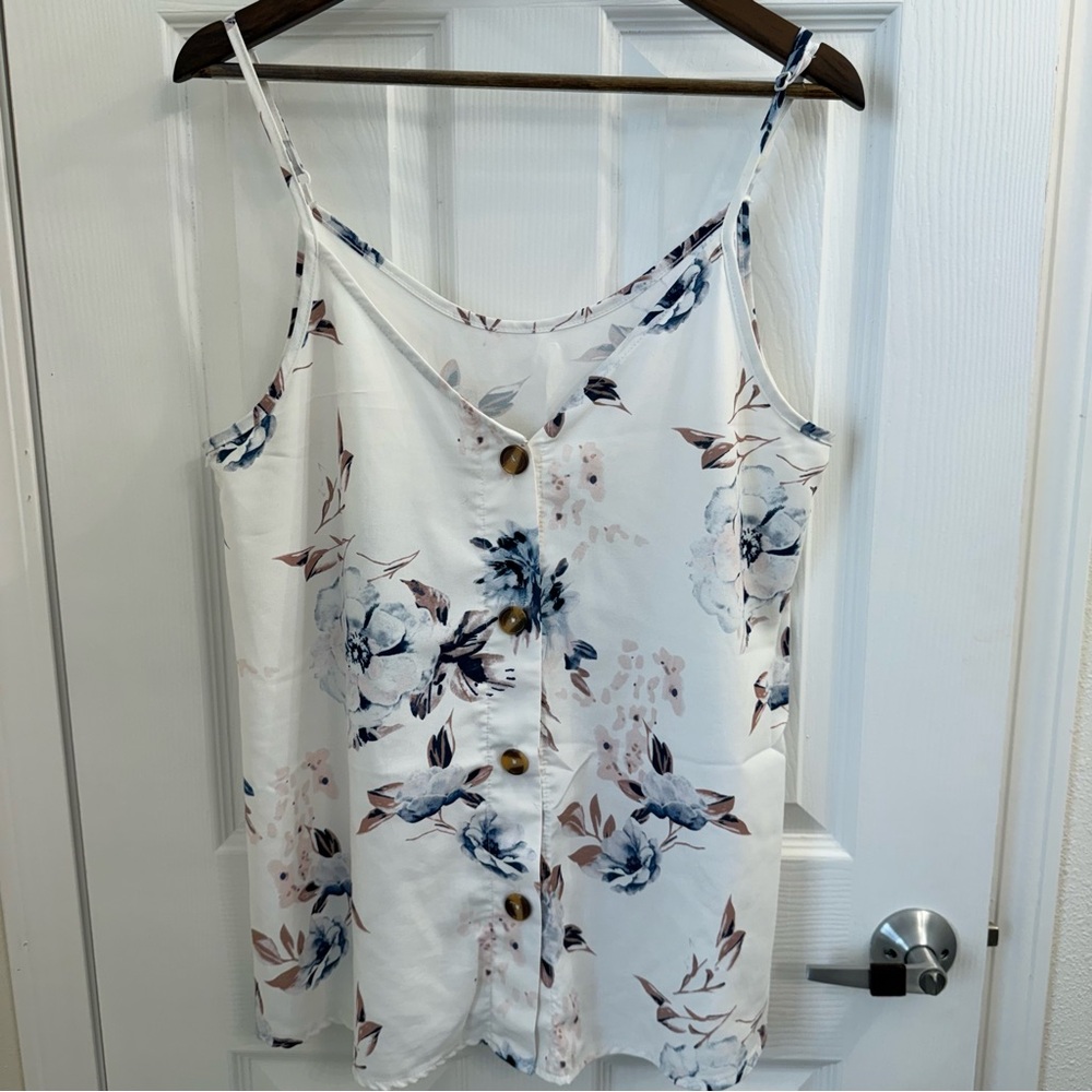 Floral Button-Down Camisole Top
